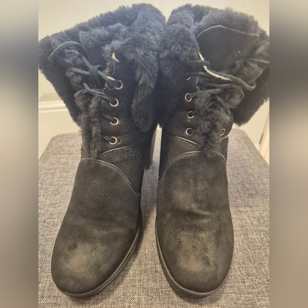 Natural Suede and Real Fur Lined Winter Ankle Boots Super Warm - Picture 15 of 17